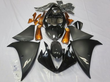 2012-2014 Yamaha YZF 1000 R1 Motorcycle Fairings - Glossy Black Matte Black Orange UK