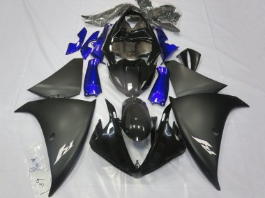 2012-2014 Yamaha YZF 1000 R1 Motorcycle Fairings - Glossy Black Matte Black Blue UK