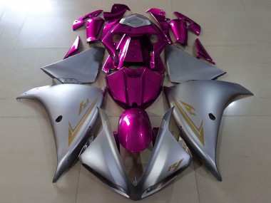 2012-2014 Yamaha YZF 1000 R1 Motorcycle Fairings - Matte Silver Pink UK