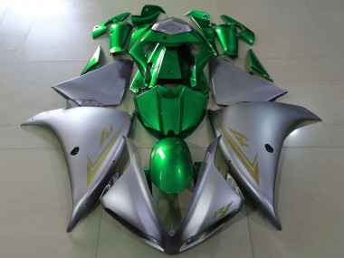 2012-2014 Yamaha YZF 1000 R1 Motorcycle Fairings - Matte Silver Green UK