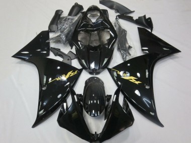 2012-2014 Yamaha YZF 1000 R1 Motorcycle Fairings - Glossy Black Gold Decals UK