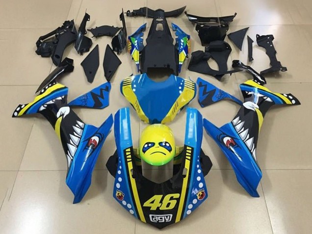 2015-2019 Yamaha YZF 1000 R1 Motorcycle Fairings - Blue Yellow Black Shark 46 UK