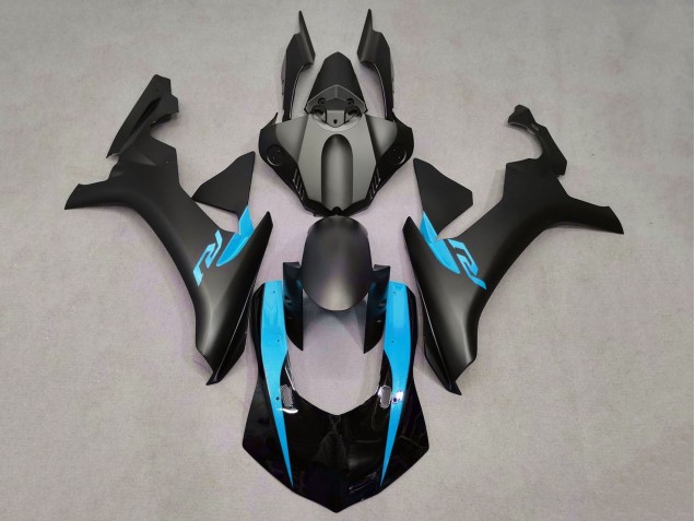 2015-2019 Yamaha YZF 1000 R1 Motorcycle Fairings - Matte Black Glossy Black Light Blue UK
