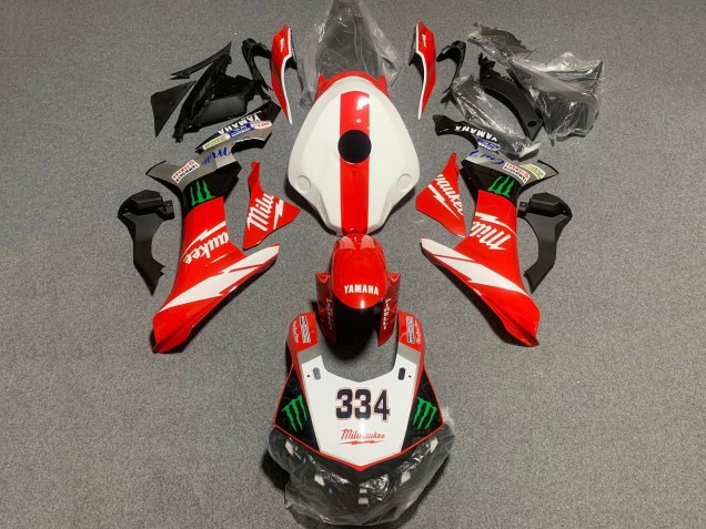 2020-2025 Yamaha YZF 1000 R1 Motorcycle Fairing - White Red Black Green Monster Milwaukee UK