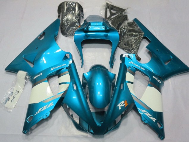 2000-2001 Yamaha YZF 1000 R1 Motorcycle Fairings - Blue White Silver UK