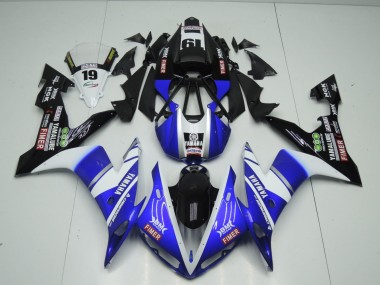 2004-2006 Yamaha YZF 1000 R1 Motorcycle Fairings - Blue White Black Fimer Yamalube UK