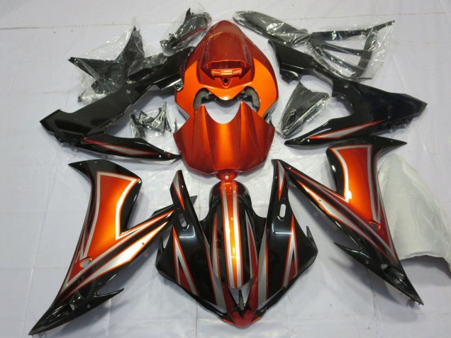 2004-2006 Yamaha YZF 1000 R1 Motorcycle Fairings - Orange Glossy Black UK