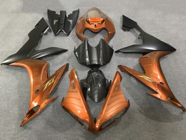 2004-2006 Yamaha YZF 1000 R1 Motorcycle Fairings - Orange Faux Carbon Fiber Matte Black UK