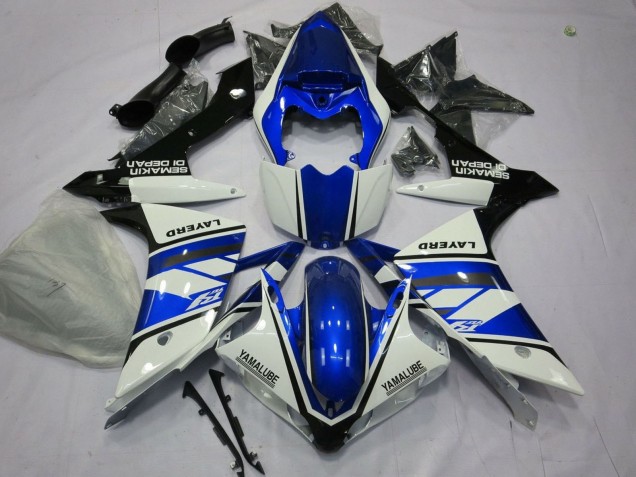 2007-2008 Yamaha YZF 1000 R1 Motorcycle Fairings - White Blue Black Layerd UK