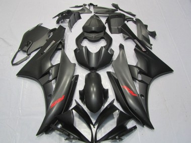 2006-2007 Yamaha YZF R6 Motorcycle Fairings - Matte Black Red Decals UK