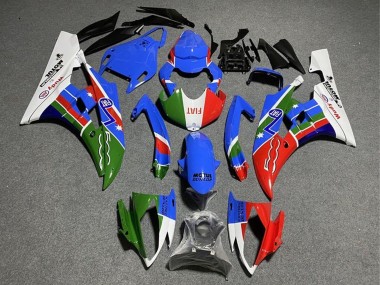 2008-2016 Yamaha YZF R6 Motorcycle Fairings - White Blue Green Red Fiat Dunlop Motul Michelin UK