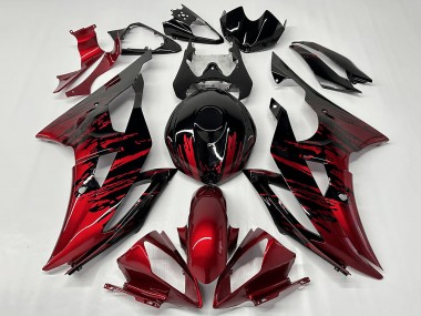 2008-2016 Yamaha YZF R6 Motorcycle Fairings - Red Glossy Black Fade UK