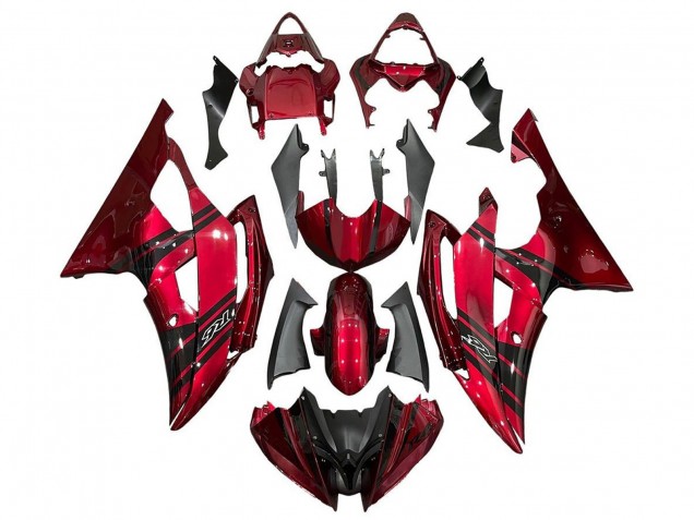 2008-2016 Yamaha YZF R6 Motorcycle Fairings - Red Black Stripe UK