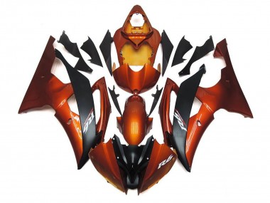 2008-2016 Yamaha YZF R6 Motorcycle Fairings - Orange Matte Black UK