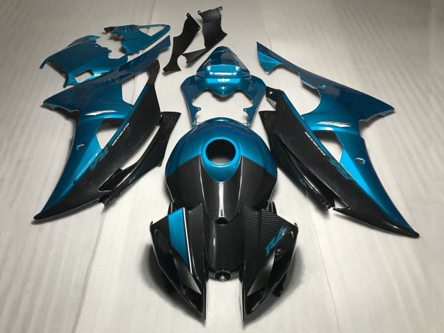 2008-2016 Yamaha YZF R6 Motorcycle Fairings - Blue Carbon Fiber Style UK