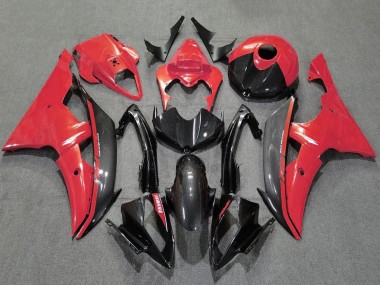 2008-2016 Yamaha YZF R6 Motorcycle Fairings - Red Black Carbon Fiber Style UK