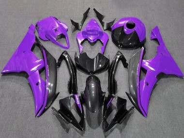 2008-2016 Yamaha YZF R6 Motorcycle Fairings - Purple Black Carbon Fiber Style UK