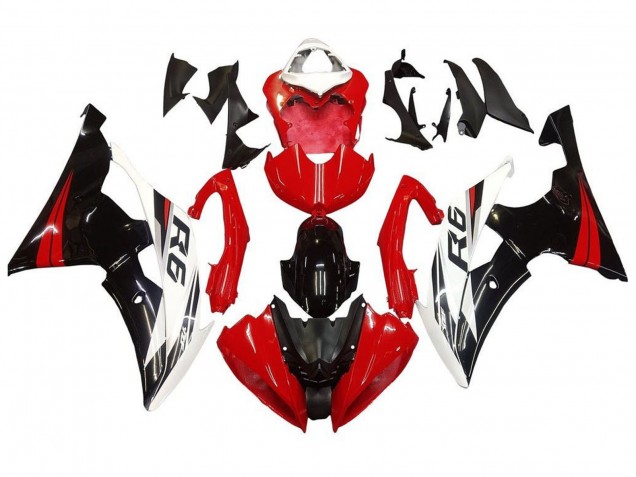 2008-2016 Yamaha YZF R6 Motorcycle Fairing Kits - White Red Glossy Black UK