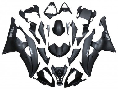 2008-2016 Yamaha YZF R6 Motorcycle Fairings - Matte Black Silver Decals UK