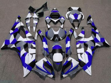 2008-2016 Yamaha YZF R6 Motorcycle Fairings - White Blue Grey Black Camouflage UK