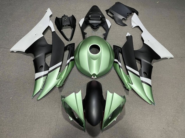 2008-2016 Yamaha YZF R6 Motorcycle Fairings - White Green Matte Black UK