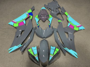2008-2016 Yamaha YZF R6 Motorcycle Fairings - Nardo Grey Turquoise Blue Color Wheel UK