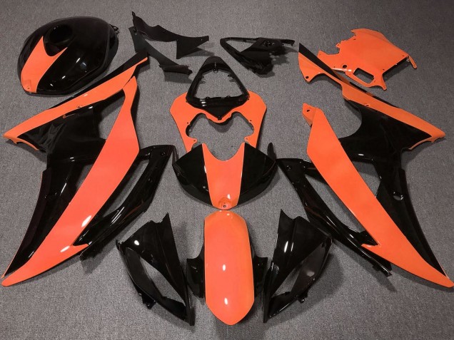 2008-2016 Yamaha YZF R6 Motorcycle Fairings - Orange Glossy Black UK