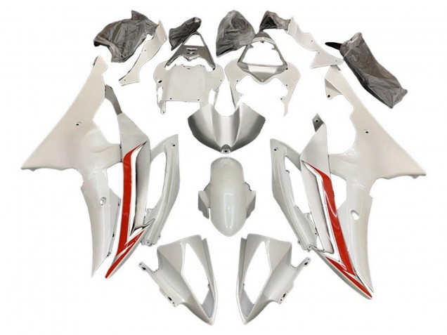 2008-2016 Yamaha YZF R6 Motorcycle Fairing Kits - Pearl White Red UK