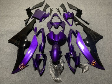2008-2016 Yamaha YZF R6 Motorcycle Fairings - Purple Glossy Black 24 UK