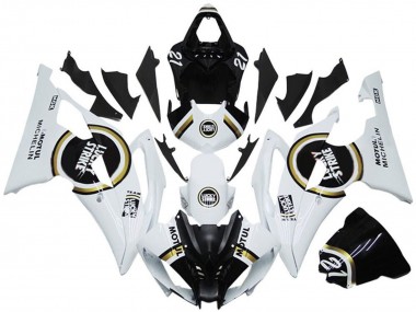 2008-2016 Yamaha YZF R6 Motorcycle Fairings - White Black Lucky Strike UK