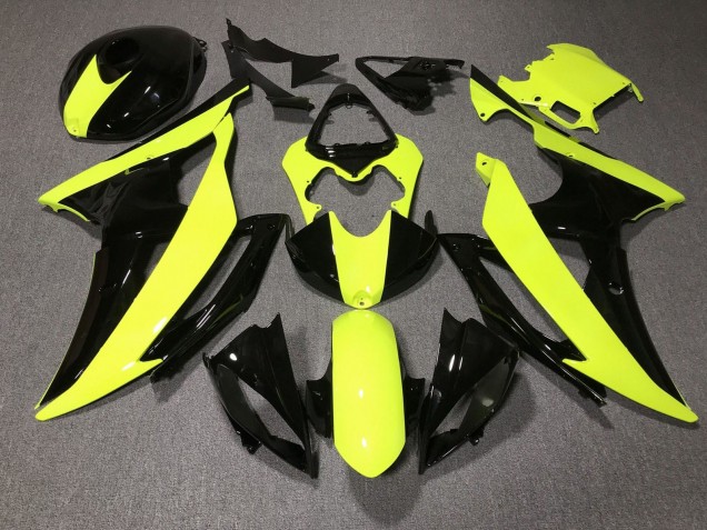 2008-2016 Yamaha YZF R6 Motorcycle Fairings - Yellow Glossy Black UK