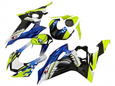 2017-2025 Yamaha YZF R6 Motorcycle Fairings - Neon Yellow Blue Shark UK