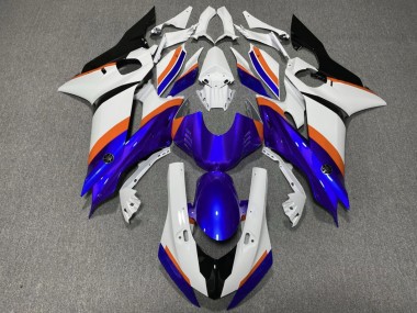 2017-2025 Yamaha YZF R6 Motorcycle Fairings - White Blue Orange UK