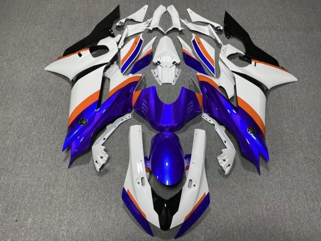 2017-2025 Yamaha YZF R6 Motorcycle Fairings - White Blue Orange UK