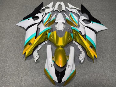 2017-2025 Yamaha YZF R6 Motorcycle Fairings - White Blue Gold Black UK
