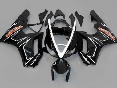 2006-2008 Triumph Daytona 675 Triple Motorcycle Fairings - Glossy Black White Stripe UK