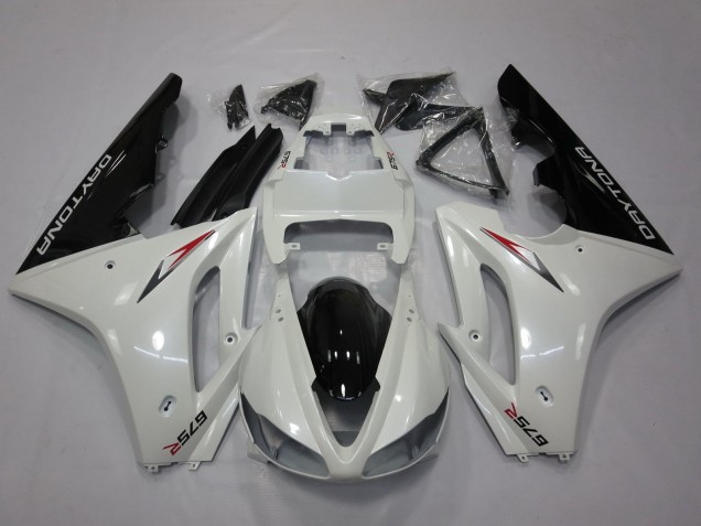 2009-2012 Triumph Daytona 675 Triple Motorcycle Fairing - White Glossy Black UK