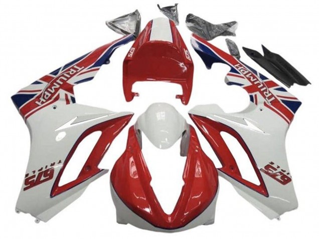 2009-2012 Triumph Daytona 675 Triple Motorcycle Fairings - White Red UK
