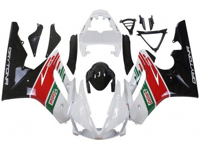 2009-2012 Triumph Daytona 675 Triple Motorcycle Fairings - White Red Green Glossy Black Castrol UK