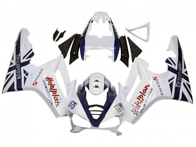 2009-2012 Triumph Daytona 675 Triple Motorcycle Fairings - White Dark Blue UK