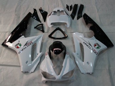 2009-2012 Triumph Daytona 675 Triple Motorcycle Fairings - White Glossy Black Motul UK