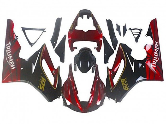 2009-2012 Triumph Daytona 675 Triple Motorcycle Fairings - Red Glossy Black UK