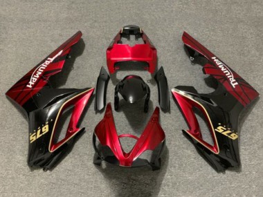 2009-2012 Triumph Daytona 675 Triple Motorcycle Fairings - Red Gold Glossy Black UK