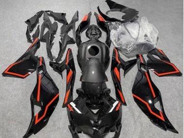 2019-2025 Kawasaki ZX4R ZX-4RR Motorcycle Fairings - Faux Carbon Fiber Black Red UK