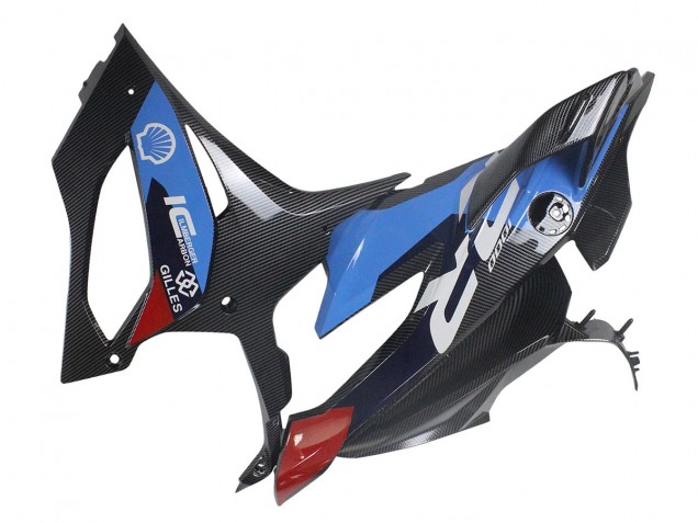 2023-2024 BMW S1000RR Motorcycle Fairings - Blue Red Carbon Fiber UK