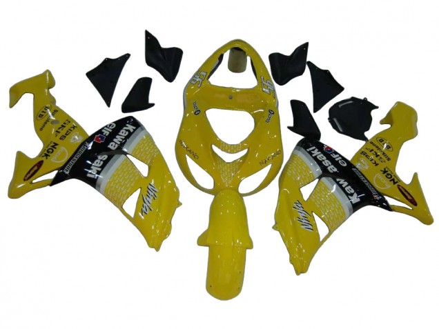 2006-2007 Kawasaki ZX10R Motorcycle Fairings - Yellow Silver Black Elf UK