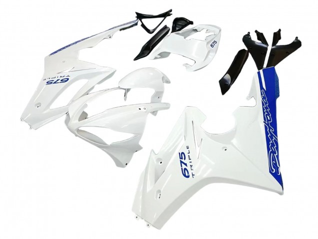 2006-2008 Triumph Daytona 675 Motorcycle Fairings - White Blue UK