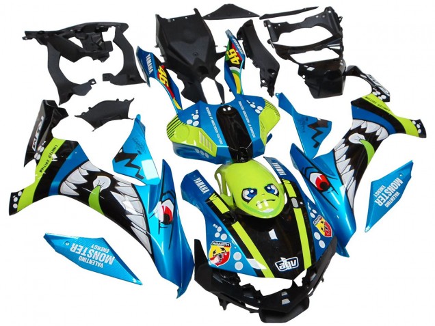 2015-2019 Yamaha YZF R1 Motorcycle Fairings - Blue Green Black Shark UK