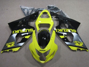 2004-2005 Suzuki GSXR 600 Motorcycle Fairings - Yellow Silver Glossy Black UK