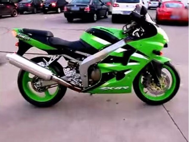 2000-2002 Kawasaki ZX6R Motorcycle Fairing - Green White Black UK